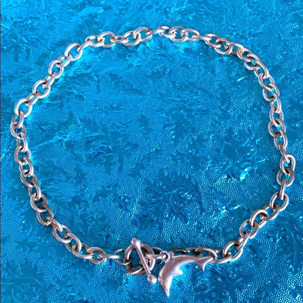 Cool Jewels silvertone dolphin statement necklace